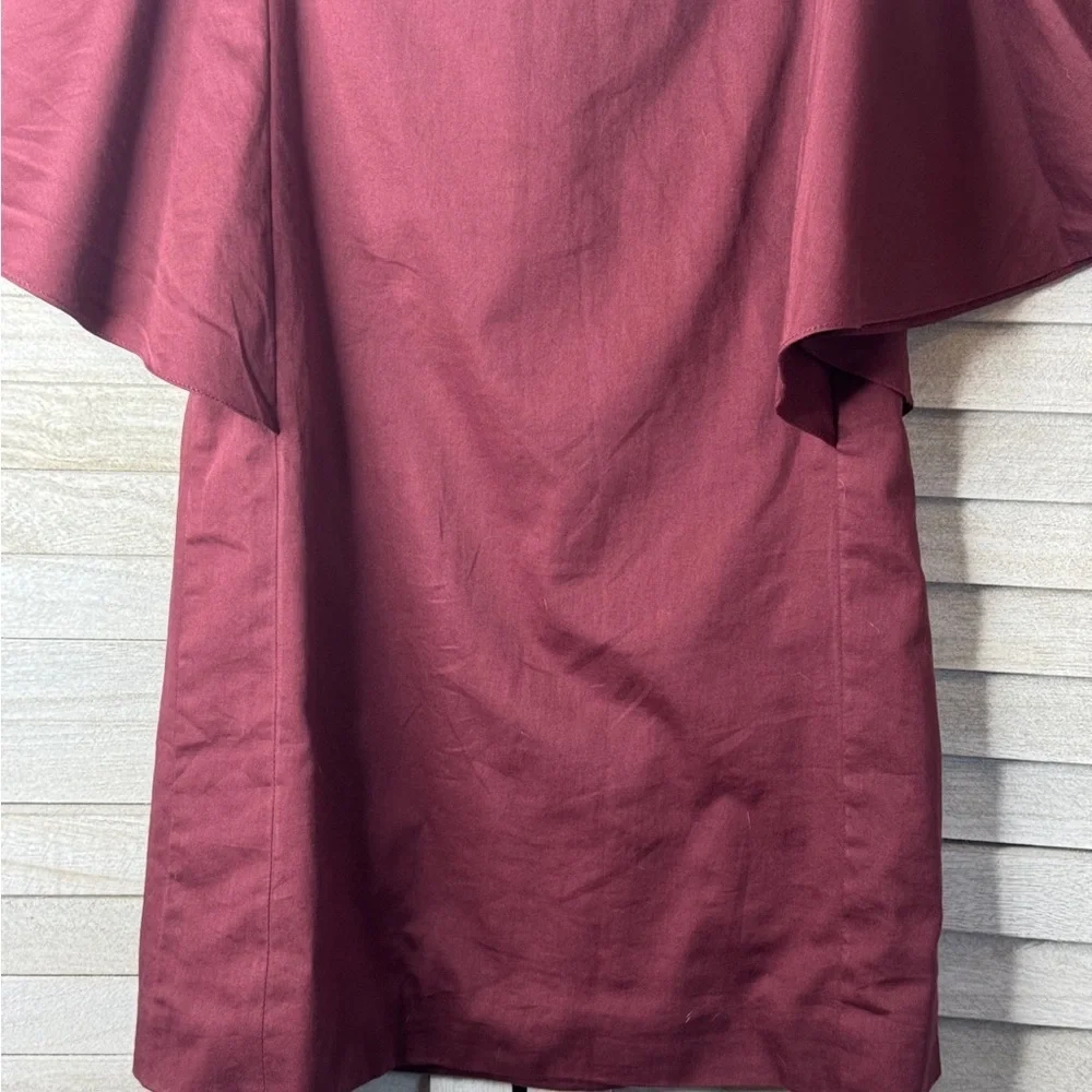Marin & Morgan Girls Maroon Flutter Sleeve Dress Size 4T Cotton Casual